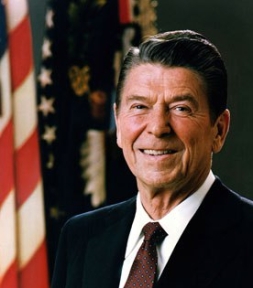 US President Ronald Reagan official portrait.